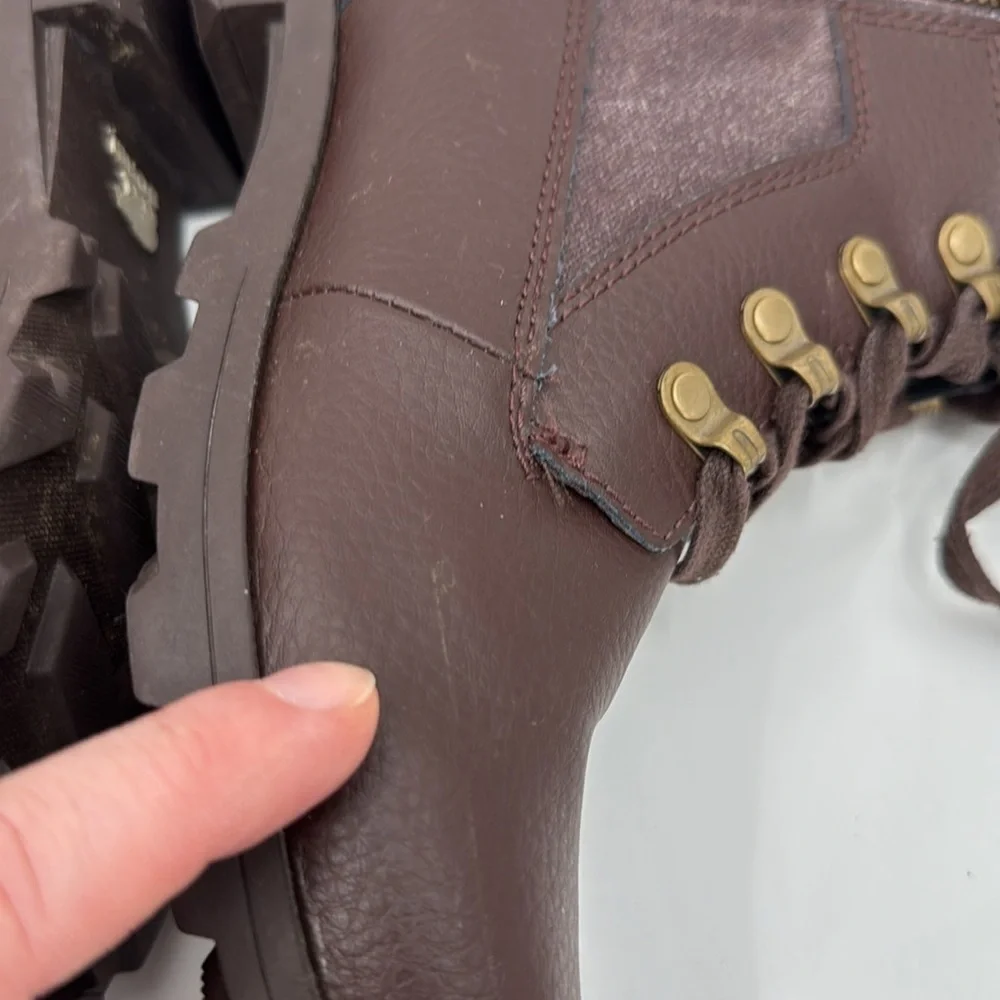 Sorel Women's Brown Emelie Conquest Boots Size 5 Zipper and Lace Up - Picture 6 of 14